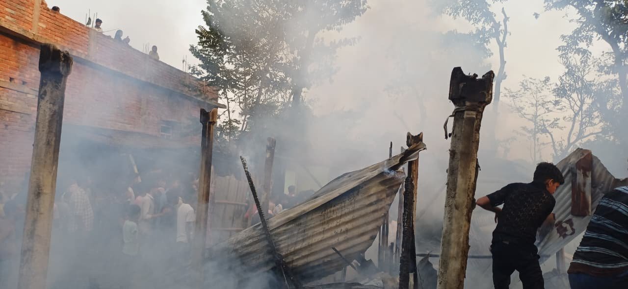 प्रतापगंज/ सुपौल: आगजनी में लाखों की संपत्ति जल कर राख, पशु भी जले।